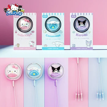 Hello Kittys Y2K Sanrio Üçü Bir Arada Veri Hattı Yıldırım Tip-C Kawaii Kuromi Şeyler Sevimli Gerilebilir şarj kablosu Hediyeler