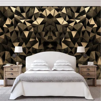 Iskandinav Geometrik Özel Duvar Ev Dekor Duvar Kağıdı 3D Stereo Fotoğraf duvar kağıdı Yatak Odası Endüstriyel Dekor Duvar Kağıdı