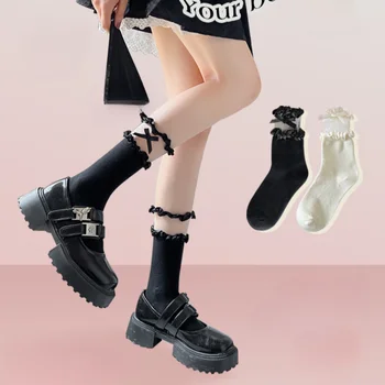 Kadın Orta Buzağı Çorap Sonbahar Bahar Yay JK Lolita Çorap Moda Dantel Düşük Tüp Çorap Yaz Kısa Ayak Bileği ayak koruyucu Kawaii Çorap