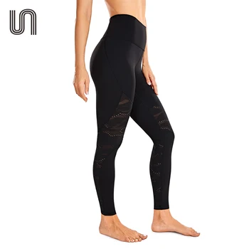 Kadın Tayt Çıplak Hisseden Yoga Pantolon 25 İnç Patchwork Dantel Yüksek Belli Tereyağlı Örgü Spor Egzersiz Tayt Pantolon 2022