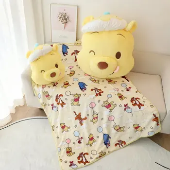 Kawaii Winnie The Pooh peluş oyuncaklar Bebek Karikatür Anime Ayı Yastık Battaniye Yumuşak Ev Dekor Çocuklar İçin Doğum Günü Noel Hediyeleri