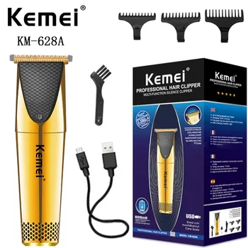 Kemei KM-628A Usb şarj edilebilir akülü profesyonel elektrikli tıraş makinesi saç kesme makinesi
