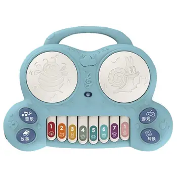 Ksilofon davul oyuncak çocuk müzikal oyuncaklar ile ışık çok amaçlı davul ve piyano seti duyusal öğretici oyuncaklar şarkıları ile çocuklar İçin