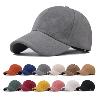 Kış beyzbol şapkası sıcak Tutmak Yetişkin Şapka Kalın şapka Saf renk Süet Nefes şapka Bahar Sonbahar Kap Hip Hop Gömme Kap