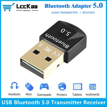 LccKaa USB Bluetooth Adaptörü 5.0 Bluetooth Alıcısı USB Bluetooth 5.0 Dongle BT Verici Mini Adaptörü PC dizüstü bilgisayar hoparlörü