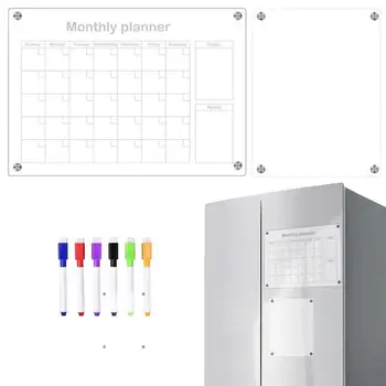 Manyetik Not Panosu Beyaz Tahta Haftalık Akrilik yazı tahtası Manyetik Takvimler Buzdolabı İçin Manyetik Buzdolabı Kuru Silme Kurulu