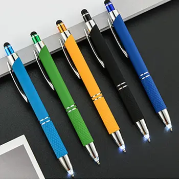 Metal Ekran Dokunmatik Araçlar led ışık Yazma Malzemeleri Çok fonksiyonlu Kalem dış ortam aracı kapasitif Kalem Tükenmez Kalem