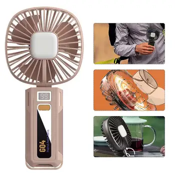Mini el fanı taşınabilir küçük fanlar braketi ile taşınabilir USB şarj edilebilir masa vantilatörü Fan makyaj kirpik Fan ışıkları ile