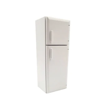 Minyatür Ev Oyuncak Malzemeleri 1 12 Ölçekli Buzdolabı Modelleri Gerçekçi Buzdolabı ev mobilyası Oyuncak Dekorasyon