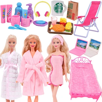 Minyatür Ürünler Günlük İhtiyaçlar Pijama Bornoz Mobilya Barbie Giysi Aksesuarları BJD Blythe Doll 1/6 Dollhouse