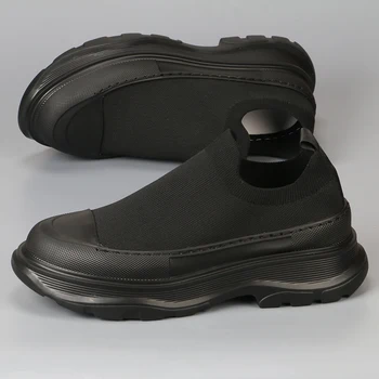 Moda ayakkabılar gündelik erkek ayakkabısı nefes sinek dokuma kumaş yumuşak taban hafif kalın taban artış rahat eğilim