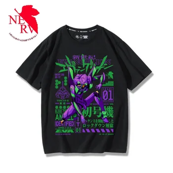 Neon Genesis Evangelion Ortak kısa kollu t-shirt Yeni Evangelion No. 1 Makinesi Gevşek Anime Periferik Yaratıcı Çift T-Shirt