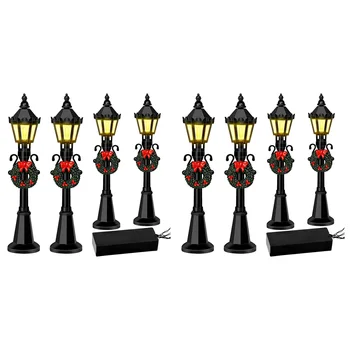 Noel Mini Sokak Lambası Modelleri, 8 Adet Mini Sokak Lambası Sokak Lambası, - Peyzaj Peri Bahçe Aksesuarları