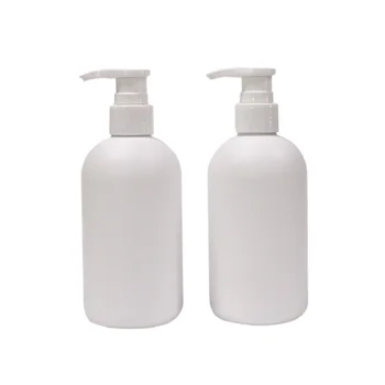 Plastik Şişe Losyon Pompası 250ML Kozmetik Ambalaj Taşınabilir Boş HDPE Beyaz Yuvarlak duş şampuanı Jel Doldurulabilir Şişeler 10 adet