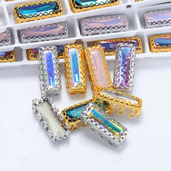 Prenses Baget Dikiş Cam Taklidi ile Yuva Pençe Glitter Kristal Taş Dikmek Strass Giyim için DIY Dikiş Aksesuarları