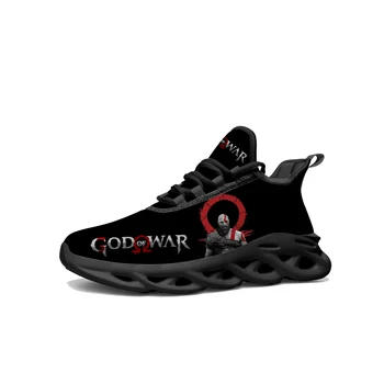 Savaş tanrısı Özel Flats Sneakers Karikatür Oyunu Mens Womens Genç Spor koşu ayakkabıları Yüksek Kaliteli Terzi bağcıklı ayakkabı