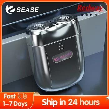 SEASE S100 taşınabilir elektrikli tıraş makinesi ıslak ve kuru jilet su geçirmez çift kafa ve sakal düzeltici şarj edilebilir uzun ömürlü