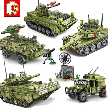 Sembo Askeri araçlar model seti swat takım tankı uçak Uçak Askerler minifig yapı taşları DIY tuğla çocuk oyuncakları 2. Dünya savaşı