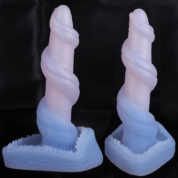 Silikon malzeme yapay penis Penis Yeni venom görünüm Karışık renkli sıvı Silikon anal plug Büyük Boy ürün