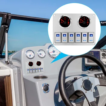 Su geçirmez Alüminyum ON / OFF Anahtarı Paneli 0-190ohm 52mm Yakıt/Su seviye göstergesi Kırmızı Aydınlatmalı Arabalar Tekneler Yatlar 12/24V