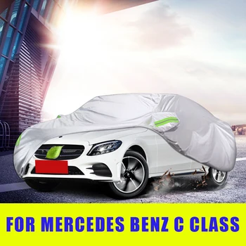 Su geçirmez Tam Araba Kapakları Açık Güneşlik Toz Geçirmez Kar Mercedes Benz C Sınıfı İçin C Sınıfı C180 C200W205 2015 ~ 2021 Aksesuarları