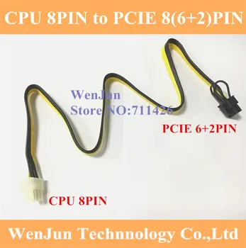 Sıcak Satış 8 Pin CPU PCI-E 8 P (6 + 2) pin splitter 18AWG uzatma güç kablosu 60 cm tel grafik kartı BTC Madenci