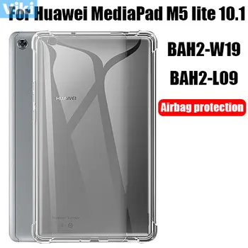 Tablet kılıf Huawei MediaPad M5 lite 10.1 Silikon yumuşak kabuk TPU Hava Yastığı kapak Şeffaf koruma çantası BAH2-W19 / L09
