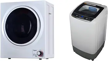 Taşınabilir Kompakt Çamaşır Kurutma Makinesi, 1,5 cu.ft, Paslanmaz Çelik Tambur Siyah Beyaz & SİYAH & KATLI BPWM09W Taşınabilir