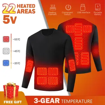 Termal ısıtmalı ıç çamaşırı erkekler ıçin ısıtmalı ceket yelek kayak takım elbise USB elektrikli ısıtma giyim polar paçalı don kış sıcak