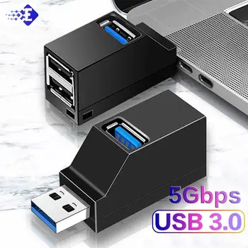USB 3.0 HUB Adaptörü Genişletici Mini Splitter Kutusu 3 Port Yüksek Hızlı Veri Transferi USB Splitter Yerleştirme İstasyonu PC Laptop İçin