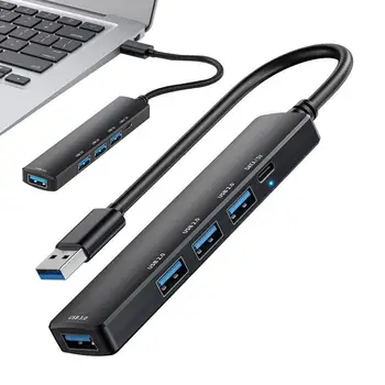 USB 3.0 Hub USB 3.0 Dizüstü Bilgisayar Bağlantı Noktası Uzatma Genişletici Hub Güçlü Güç yüksek hızlı USB Genişletici 5-Port Çalışma Okul Ofis