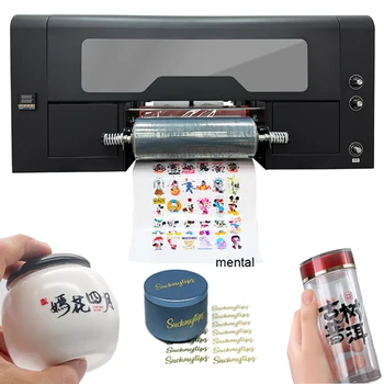 Uygun fiyat 30cm çift xp600 kafa rulo etiket baskı makinesi beyaz mürekkep vernik kupası wrap UV dtf yazıcı