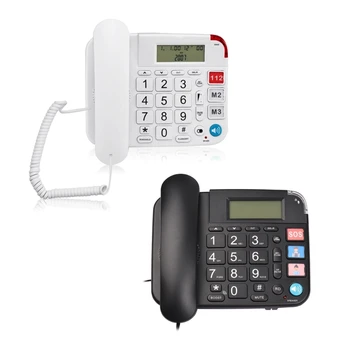 Y5GE Kablolu Telefon Büyük Düğme ile Masa Sabit Telefon Telefon Desteği Eller Serbest / Flaş Zil Ses Kontrolü lcd ekran