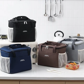 Yalıtımlı ısı taşınabilir öğle yemeği çantası piknik gıda taşıyıcı saklama kabı Bento kutusu termal soğutucu Tote çanta yüksek kapasiteli çanta