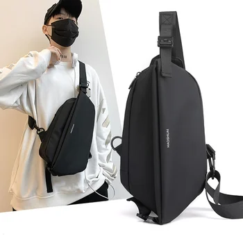 Yeni Trend erkek Göğüs Çantası Moda Rahat basit omuz çantası Çok fonksiyonlu Su Geçirmez Crossbody Çanta