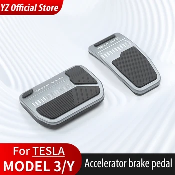 YZ 2022 2023 Tesla modeli 3 model Y aksesuarları Araba pedalı kapak spor kaymaz alüminyum alaşımlı hızlanma fren Fren pedalı