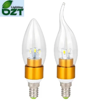 Yüksek güç LED ampul 3W 5W E14 AC220V SMD5730 ışık lamba ampulü LED Downlight Led mum şeklinde ampul sıcak beyaz / Beyaz