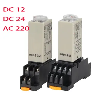 Zaman rölesi H3Y-2 güç gecikme AC220V gümüş kontak küçük zaman rölesi DC24V 12V tabanı ile (8 pin)