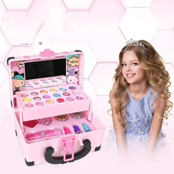 Çocuk Makyaj Kozmetik Oyun Kutusu Prenses Makyaj Kız Oyuncak Çocuk Makyaj Kozmetik Oyun Kutusu Oyun Seti Güvenlik toksik Olmayan Oyuncaklar