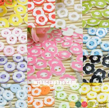 Ücretsiz Kargo 200 Adet Yaratıcı El Yapımı DIY Aksesuarları Çiçek Düğmesi Reçine Malzeme Karışık Renk Düğmeleri 12mm