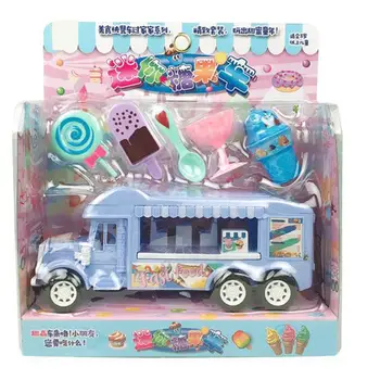 1 Takım Tatlı Oyun Evi Oyuncaklar Gerçekçi oyuncak araba Simülasyon Oyna Pretend Çocuk Hediye dondurma arabası Modeli Oyuncak Çocuklar için 202
