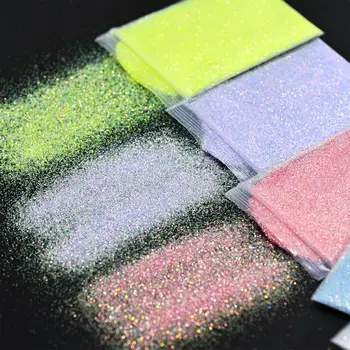 10G Holografik tırnak parlak pullar 1/24 1mm Renkli Shinning Glitter Pul Toz Jel Lehçe DIY Tırnak Sanat Zanaat Dekorasyon