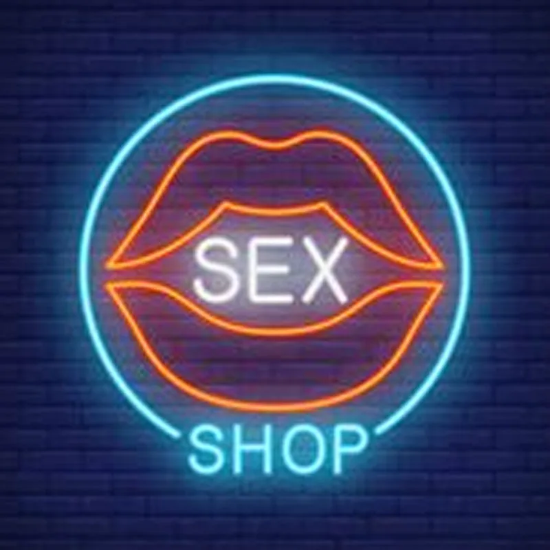 Neon Burcu Seks Shop Dudaklar Neon ışık Yetişkin Logo Neon Duvar İşareti Pencere Reklam Lambası Süslemeleri Ev renk El Yapımı Gerçek cam TÜP
