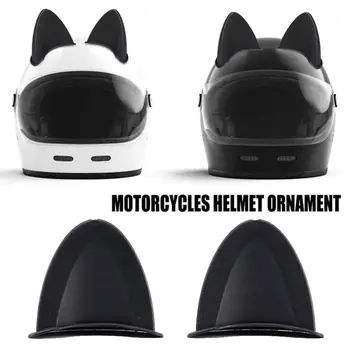 2 adet Evrensel Motosiklet Kask Dekorasyon Aksesuarları Kedi Kulaklar Dekorasyon Açık Spor Şeytan Boynuzları Dekorasyon