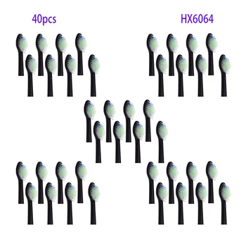 20/40 adet hx6064 Fırça Kafaları, HX6064 HX6065 HX6066 HX6072 Elektrikli Diş Fırçası Değiştirme