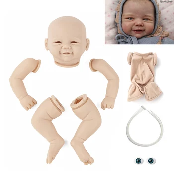 20 İnç DIY Boş Yeniden Doğmuş Bebek Bebek Parçaları Gülümseme Vivienne Boyasız Bitmemiş Bebek Parçaları Bebek Bitmemiş Vinil Kiti