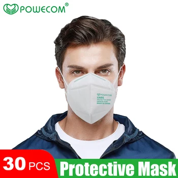 30 ADET Powecom KN95 Maskesi Toz Geçirmez Yüz Maskeleri Solunum %95 % Filtrasyon Yumuşak ve Nefes Alabilen Yüz Maskeleri Koruyucu Ağız Maskeleri