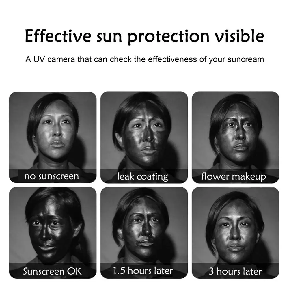 Güneş Kremi Testi için UV Kamera Yüz Güneş Koruması ve Makyaj Temizleme Tespiti için Taşınabilir UV Kamera iPhone Samsung için