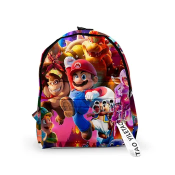 3D Yeni Film Süper Mario Kardeşler Sırt Çantası omuzdan askili çanta Erkek ve Kadın Mario okul çantası