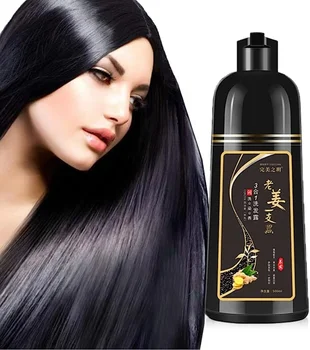3'ü 1 Arada Bitkisel saç rengi şampuanı Anında saç boyası Şampuanı Gri Saç Kaplaması için-Doğal Kadın Erkek Saç Boyama Dakikalar içinde